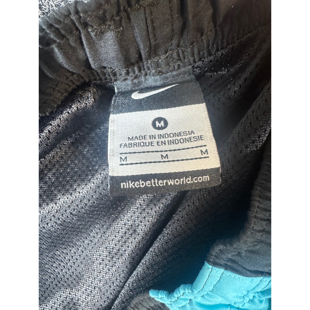 Nike Mens Swim Trunks Black Teal Mesh Lined Board Shorts Size Medium - Picture 3 of 6